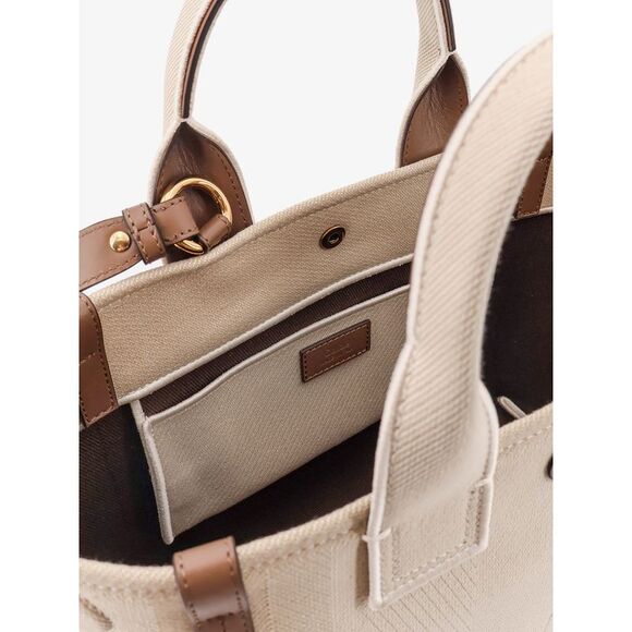 Chloe' Women Chloe Carry Canvas Crossbody Bag With Oversized Logo On The Front - Picture 5 of 5